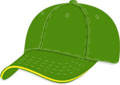 FRONT VIEW OF BASEBALL CAP EMARLD/GOLD